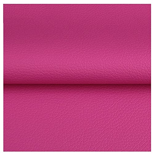 Kunstleder Stoff Einfarbig Kunstleder Polsterstoff 140x100cm zum Nähen DIY Basteln, Haarschleifen, Sofa Stuhl Sitzbezug DIY-Material(Rose Red,1.4X7m) von CHUANTEN