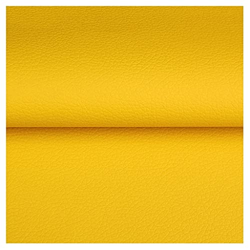 Kunstleder Stoff Einfarbig Kunstleder Polsterstoff 140x100cm zum Nähen DIY Basteln, Haarschleifen, Sofa Stuhl Sitzbezug DIY-Material(Yellow,1.4X6m) von CHUANTEN