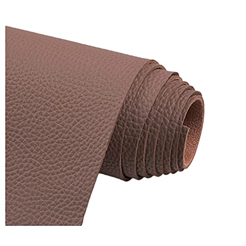 Möbelstoff Premium Bezugsstoff Zum Kunstleder Stoff Litchi Korn Textur Vinyl Leder Stoff Polster Strukturiertes Material(Khaki,1.38X1m) von CHUANTEN