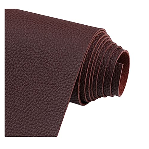 Möbelstoff Premium Bezugsstoff Zum Kunstleder Stoff Litchi Korn Textur Vinyl Leder Stoff Polster Strukturiertes Material(Red coffee,1.38X1m) von CHUANTEN