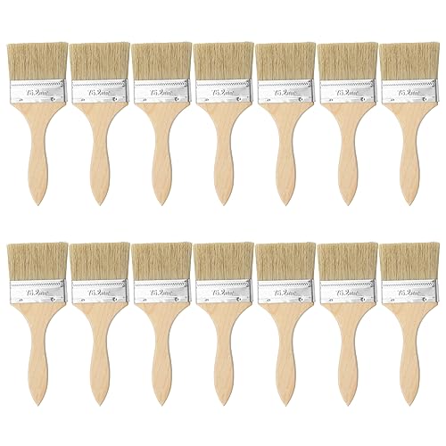 CHUEHKAK 14 Stück Pinsel Lasur Holz 205 x 75mm Lackpinsel für Lacke, Lasurpinsel Außen, Malerpinsel Set, Flachpinsel Pinselset Maler, für Farben, Streichen, Werkstatt, Gartenarbeiten, DIY von CHUEHKAK