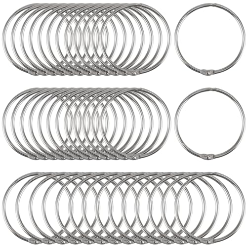 CHUEHKAK 40 Stück Metall Vorhangringe, Innendurchmesser 50mm, Einfach zu öffnen und zu SchließenMetallringe, Rundduscherring Gardinen, Loseblatt Verbinder, für Vorhänge Tagebuch Karteikarten, Silberr CHUEHKAK 40 Stück Metall Vorhangringe, Innendurchmesser 50mm, Einfach zu öffnen und zu SchließenMetallringe, Rundduscherring Gardinen, Loseblatt Verbinder, für Vorhänge Tagebuch Karteikarten, Silberr von CHUEHKAK