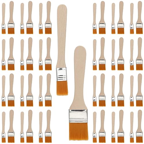 CHUEHKAK 50 Stück Pinsel Lasur Holz Set,Breite 15mm 30mm,Farbpinsel Malerpinsel Set, Flachpinsel Streichen, Pinsel Flach Pinsel, Lasurpinsel Holz Fensterpinsel, für Malerbedarf Malerei DIY von CHUEHKAK