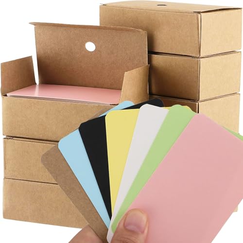 CHUEHKAK 800 Stück Blanko Papier Karten Bunt, 7 Farben Karteikarten Klein, 9cm x 5.3cm, Moderationskarten,Kraftpapier Karten Farbig, Blanko Memory Karten, Mitteilungskarte, für Graffiti DIY Lernen von CHUEHKAK