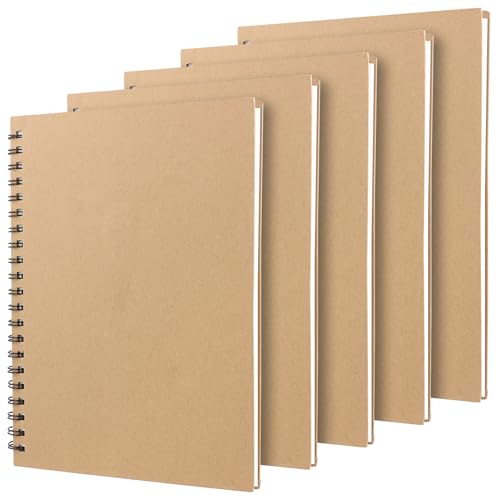 CHUENHEI 5 Stück A4 Leeres Sketchbook, Ringbuch Notizblock 32 Blatt, Skizzenbuch A4 Blanko, 100 g/m² Dickes Papier, Kraft Cover Leerseite Notizheft, Zeichenheft A4 Blanko, 21 x 29.7 cm, Braun CHUENHEI 5 Stück A4 Leeres Sketchbook, Ringbuch Notizblock 32 Blatt, Skizzenbuch A4 Blanko, 100 g/m² Dickes Papier, Kraft Cover Leerseite Notizheft, Zeichenheft A4 Blanko, 21 x 29.7 cm, Braun von CHUENHEI