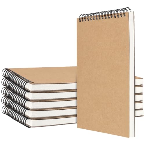 CHUENHEI 6 Stück Skizzenblock A5 Zeichenblock A5, Blanko Skizzenblock mit 60 Seiten/30 Blatt, Skizzenbuch A5 für Zeichnungen und Skizzen, 14.7 x 21 cm, Braun CHUENHEI 6 Stück Skizzenblock A5 Zeichenblock A5, Blanko Skizzenblock mit 60 Seiten/30 Blatt, Skizzenbuch A5 für Zeichnungen und Skizzen, 14.7 x 21 cm, Braun von CHUENHEI