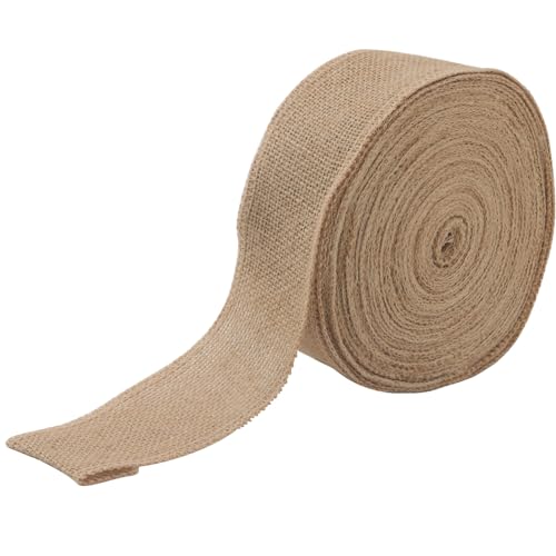 CHUENHEI Juteband 6cm x 20 m, Natur Leinenband Juteband zum Basteln, Sackleinenband Jute Dekoband für DIY Handwerk Weihnachtstag Hochzeitdeko von CHUENHEI