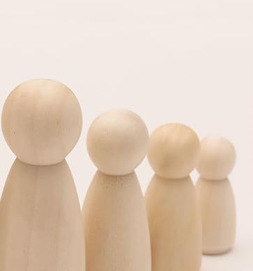 CHUENKUK 100 Stück 4 Größe Holzfiguren zum Bemalen, Natürliche Holzfiguren für Basteln, Dekoration, DIY Projekte von CHUENKUK