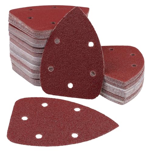 CHUENKUK 200 Stück Dreieckschleifer Schleifpapier, 40 60 80 100 120 180 240 320 400 600 Körnung Dreieck Klett Schleifblätter mit 5 Loch für Holz, Metall, Kunststoff CHUENKUK 200 Stück Dreieckschleifer Schleifpapier, 40 60 80 100 120 180 240 320 400 600 Körnung Dreieck Klett Schleifblätter mit 5 Loch für Holz, Metall, Kunststoff von CHUENKUK
