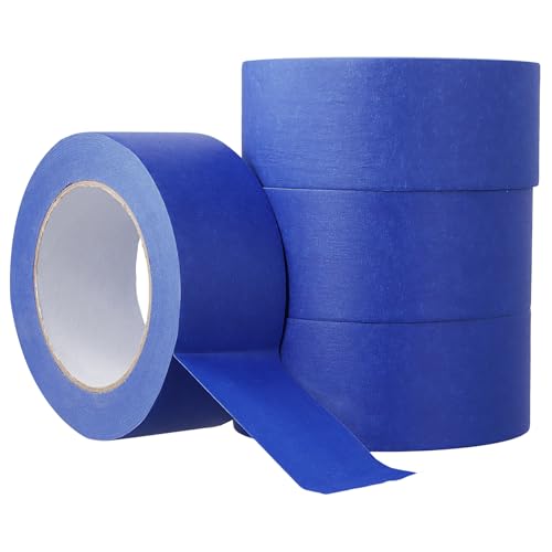 CHUENKUK 4 Rollen Kreppband 48mm x 50m, Malerband Blau, Malerkrepp Maler Klebeband Abdeckband für Malerarbeiten, Basteln, DIY-Projekte von CHUENKUK