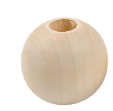 CHUENKUK 400 Stück Holzperlen Natur 20mm, Holzkugeln mit Loch, Runde Perlen Holz zum Auffädeln Basteln für DIY, Makramee von CHUENKUK