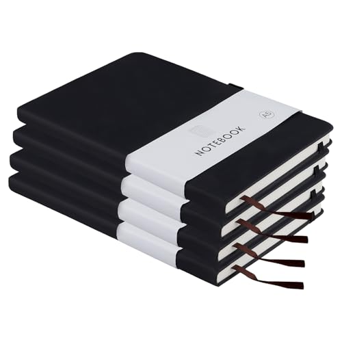 CHUENKUK 4er Set Notizbuch A5 Liniert, 21,2 x 14,5 cm Journal Buch, 100 Blatt Liniert Heft mit Schwarz Hardcover für Bullet Journal, Tagebuch und Notizen CHUENKUK 4er Set Notizbuch A5 Liniert, 21,2 x 14,5 cm Journal Buch, 100 Blatt Liniert Heft mit Schwarz Hardcover für Bullet Journal, Tagebuch und Notizen von CHUENKUK