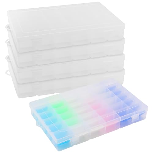 CHUENKUK 5 Stück Sortierboxen Transparent 36 Fächern, 27,5 x 17,5 x 4,2cm Einstellbar Perlen Organizer Box, Perlen Aufbewahrungsbox Organizer für Kleinteile von CHUENKUK