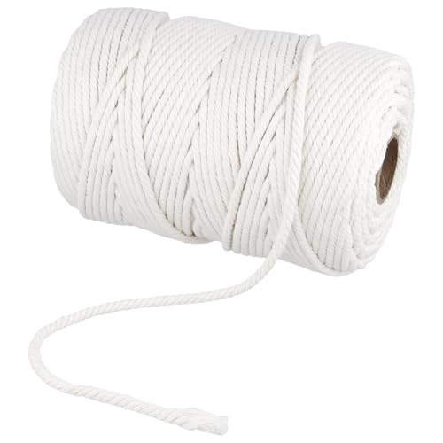CHUENKUK Baumwolle Makramee Garn 6mm x 150m, Baumwollschnur Weiß, Baumwollseil Baumwollkordel Makramee Kordel zum Basteln, DIY CHUENKUK Baumwolle Makramee Garn 6mm x 150m, Baumwollschnur Weiß, Baumwollseil Baumwollkordel Makramee Kordel zum Basteln, DIY von CHUENKUK