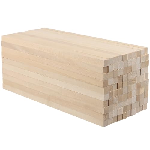 CHUIFAI 100 Stück Quadratisch Holzstäbe 1x1x25cm, Dübelstangen Quadratisch Holzleisten zum Basteln, Holzblock aus Kiefernholz, Holzstab Eckig Holzstäbchen für DIY Handwerk, Holzmodelle von CHUIFAI