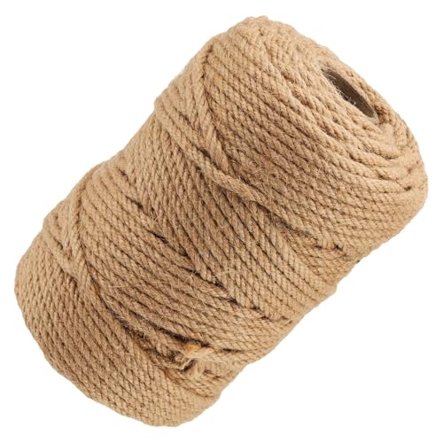 CHUIFAI 100 m x 6 mm Juteschnur zum Basteln, 4 Stränge geflochtenes Juteseil Hanfseil Jutekordel, braun Jute Schnur für Basteln, Verpackung, Gartenbündelung, Dekoration von CHUIFAI