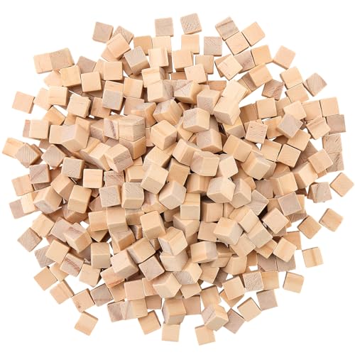 CHUIFAI 1000 Stück Mini Holzwürfel 10 x 10 x 10 mm, Kleine Holzwürfel Blanko, Quadrat Würfel Holzklötze, Natürliche Holzblöcke zum Basteln, Bemalen, Dekoration, Handwerk von CHUIFAI