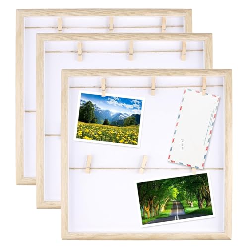 CHUIFAI 3 Stück 30 x 30 cm Bilderrahmen mit Klammern, DIY Fotocollage Rahmen Holz, Polaroid Bilderrahmen Wand, Wandbilderrahmen mit Schnur, Fotowand mit Klammern für Polaroid Bilder CHUIFAI 3 Stück 30 x 30 cm Bilderrahmen mit Klammern, DIY Fotocollage Rahmen Holz, Polaroid Bilderrahmen Wand, Wandbilderrahmen mit Schnur, Fotowand mit Klammern für Polaroid Bilder von CHUIFAI
