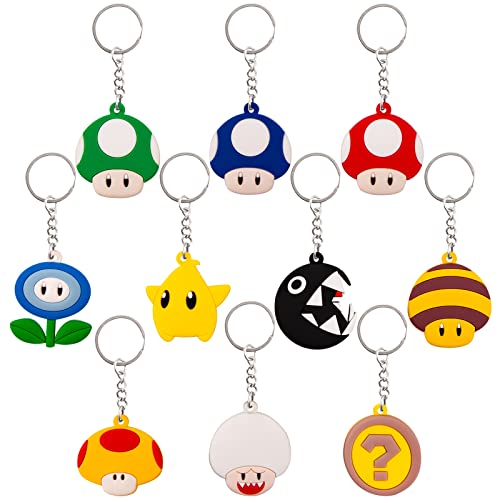 CHUKUA 10Pcs Ma-rio Schlüsselanhänger Kinder Bros Figuren Schlüsselringe Niedlich Silikon Anime Schlüsselbund Anhänger für Super Geburtstag Party Mitgebsel Kindergeburtstag Dekoration Fans Spielzeug CHUKUA 10Pcs Ma-rio Schlüsselanhänger Kinder Bros Figuren Schlüsselringe Niedlich Silikon Anime Schlüsselbund Anhänger für Super Geburtstag Party Mitgebsel Kindergeburtstag Dekoration Fans Spielzeug von CHUKUA