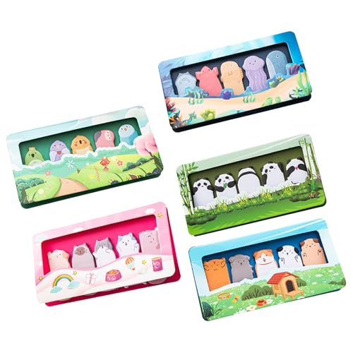 CHUNLINLAODA 750 Blätter Mini Niedliche Haftnotizen Tier Haftnotizen Kleine Haftnotizen Kinder Neuheit Selbstklebende Haftnotizen für BüRo,Kinder,Studenten,Etikettengeschenke (A) von CHUNLINLAODA