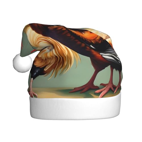 CHUNMINW Weihnachtsmannmütze mit Hahn- und Huhn-Druck, personalisierbar, Samt-Weihnachtsmütze, individuelle Plüsch-Weihnachtsdekoration CHUNMINW Weihnachtsmannmütze mit Hahn- und Huhn-Druck, personalisierbar, Samt-Weihnachtsmütze, individuelle Plüsch-Weihnachtsdekoration von CHUNMINW