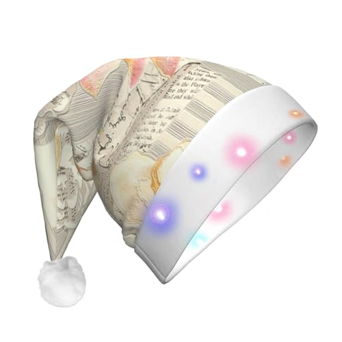 CHUNMINW Weihnachtsmannmützen mit LED-Licht, Weihnachtsmannmütze, Plüsch, weiße Manschetten, Weihnachten, Neujahr, Party, Kopfbedeckung CHUNMINW Weihnachtsmannmützen mit LED-Licht, Weihnachtsmannmütze, Plüsch, weiße Manschetten, Weihnachten, Neujahr, Party, Kopfbedeckung von CHUNMINW
