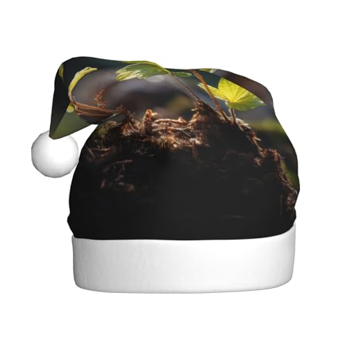 CHUNMINW Weihnachtsmütze mit Blumen- und Knospen-Motiv, personalisierbar, für Erwachsene, Samt, Weihnachtsdekoration, personalisierbar von CHUNMINW