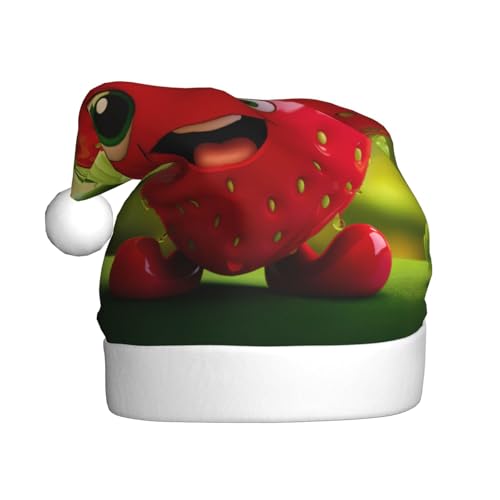 CHUNMINW Weihnachtsmütze mit Cartoon-Erdbeermotiv, personalisierbar, für Erwachsene, Samt, Weihnachtsdekoration CHUNMINW Weihnachtsmütze mit Cartoon-Erdbeermotiv, personalisierbar, für Erwachsene, Samt, Weihnachtsdekoration von CHUNMINW