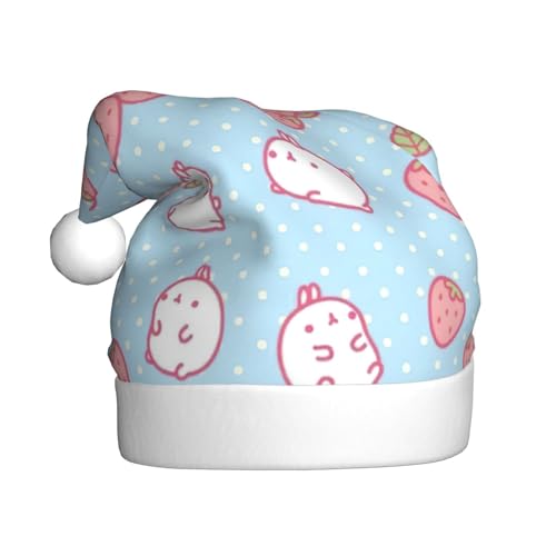 CHUNMINW Weihnachtsmütze mit Cartoon-Motiv, Erdbeer-Druck, personalisierte Weihnachtsmütze für Damen, Erwachsene, Samt, Weihnachtsmütze, Dekoration CHUNMINW Weihnachtsmütze mit Cartoon-Motiv, Erdbeer-Druck, personalisierte Weihnachtsmütze für Damen, Erwachsene, Samt, Weihnachtsmütze, Dekoration von CHUNMINW