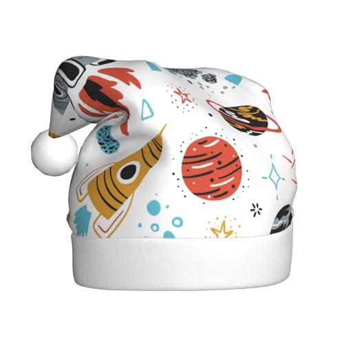 CHUNMINW Weihnachtsmütze mit Cartoon-Raketen-Druck, personalisierbar, für Damen, Erwachsene, Samt, Urlaubsmütze, Plüsch-Weihnachtsmütze CHUNMINW Weihnachtsmütze mit Cartoon-Raketen-Druck, personalisierbar, für Damen, Erwachsene, Samt, Urlaubsmütze, Plüsch-Weihnachtsmütze von CHUNMINW
