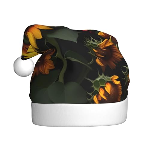 CHUNMINW Weihnachtsmütze mit Sonnenblumen-Rosen-Aufdruck, personalisierbar, für Erwachsene, Samt, Weihnachtsdekoration, personalisierbar CHUNMINW Weihnachtsmütze mit Sonnenblumen-Rosen-Aufdruck, personalisierbar, für Erwachsene, Samt, Weihnachtsdekoration, personalisierbar von CHUNMINW