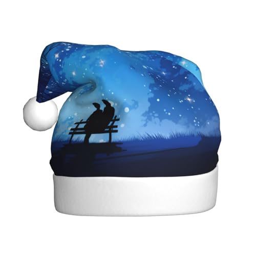 CHUNMINW Weihnachtsmütze mit Sternenlicht-Druck, personalisierbar, für Erwachsene, Samt-Weihnachtsmütze, individuelle Plüsch-Weihnachtsdekoration CHUNMINW Weihnachtsmütze mit Sternenlicht-Druck, personalisierbar, für Erwachsene, Samt-Weihnachtsmütze, individuelle Plüsch-Weihnachtsdekoration von CHUNMINW