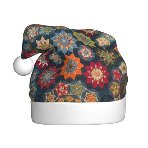 CHUNMINW Weihnachtsmütze mit böhmischem Blumendruck, personalisierbar, für Damen, Erwachsene, Samt, Urlaubsmütze, Plüsch-Weihnachtsmütze CHUNMINW Weihnachtsmütze mit böhmischem Blumendruck, personalisierbar, für Damen, Erwachsene, Samt, Urlaubsmütze, Plüsch-Weihnachtsmütze von CHUNMINW