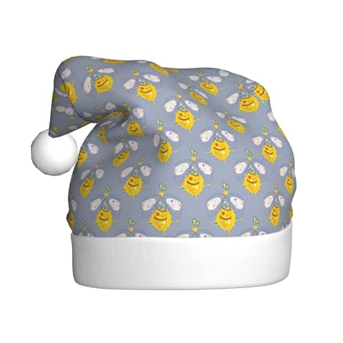CHUNMINW Weihnachtsmütze mit fragmentiertem Blumendruck, personalisierbar, Samt, Weihnachtsmütze, Plüsch-Weihnachtsmütze CHUNMINW Weihnachtsmütze mit fragmentiertem Blumendruck, personalisierbar, Samt, Weihnachtsmütze, Plüsch-Weihnachtsmütze von CHUNMINW