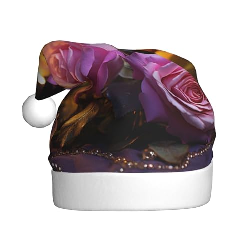 CHUNMINW Weihnachtsmütze mit lila Blumen und Kerzen, personalisierbar, Samt, Weihnachtsdekoration, personalisierbar CHUNMINW Weihnachtsmütze mit lila Blumen und Kerzen, personalisierbar, Samt, Weihnachtsdekoration, personalisierbar von CHUNMINW
