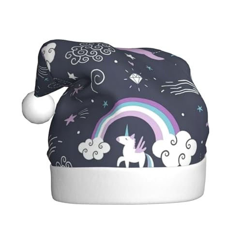 CHUNMINW Weihnachtsmütze mit niedlichem Meerestier-Regenbogen-Druck, personalisierbar, Samt-Weihnachtsmütze, Plüsch-Weihnachtsmütze CHUNMINW Weihnachtsmütze mit niedlichem Meerestier-Regenbogen-Druck, personalisierbar, Samt-Weihnachtsmütze, Plüsch-Weihnachtsmütze von CHUNMINW