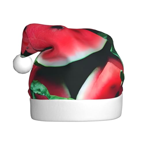 CHUNMINW Weihnachtsmütze mit rotem Wassermelonen-Druck, personalisierbar, für Erwachsene, Samt-Weihnachtsmütze, individuelle Plüsch-Weihnachtsdekoration CHUNMINW Weihnachtsmütze mit rotem Wassermelonen-Druck, personalisierbar, für Erwachsene, Samt-Weihnachtsmütze, individuelle Plüsch-Weihnachtsdekoration von CHUNMINW