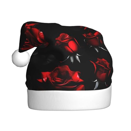 CHUNMINW Weihnachtsmütze mit roten und schwarzen Rosen, personalisierbar, Samt, Weihnachtsdekoration, personalisierbar CHUNMINW Weihnachtsmütze mit roten und schwarzen Rosen, personalisierbar, Samt, Weihnachtsdekoration, personalisierbar von CHUNMINW