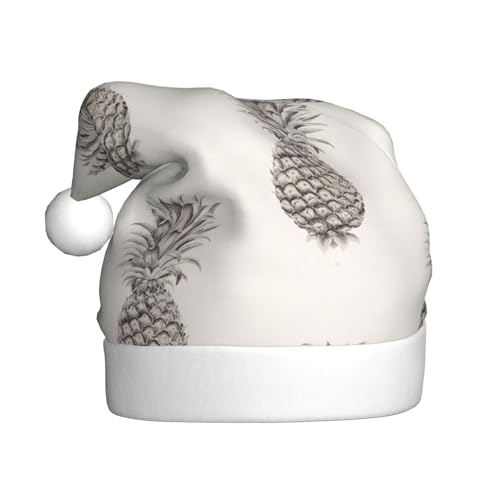CHUNMINW Weihnachtsmütze mit schönem Ananas-Aufdruck, personalisierbar, für Damen, Erwachsene, Samt-Weihnachtsmütze, Plüsch-Weihnachtsmütze CHUNMINW Weihnachtsmütze mit schönem Ananas-Aufdruck, personalisierbar, für Damen, Erwachsene, Samt-Weihnachtsmütze, Plüsch-Weihnachtsmütze von CHUNMINW