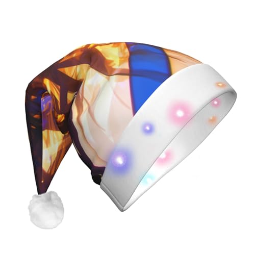 CHUNMINW Weihnachtsmützen mit Glitzer-Design, mit LED-Licht, Weihnachtsmützen, Plüschbündchen, weiße Manschetten, Weihnachten, Neujahr, Party, Kopfbedeckung CHUNMINW Weihnachtsmützen mit Glitzer-Design, mit LED-Licht, Weihnachtsmützen, Plüschbündchen, weiße Manschetten, Weihnachten, Neujahr, Party, Kopfbedeckung von CHUNMINW