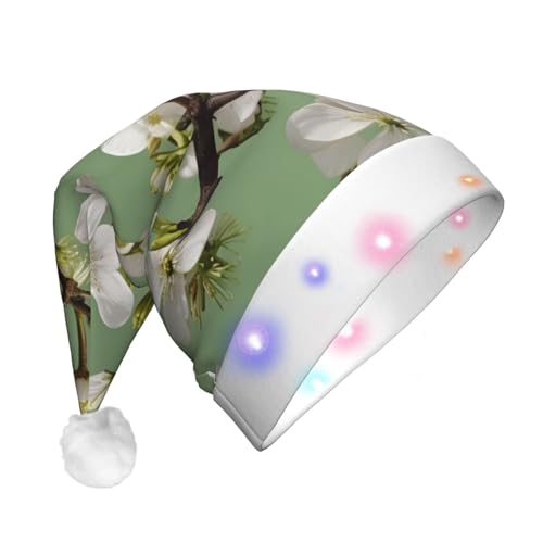 CHUNMINW Weihnachtsmützen mit Hundeholzblüten und LED-Licht, Plüsch, weiße Manschetten, Weihnachten, Neujahr, Party, Kopfbedeckung CHUNMINW Weihnachtsmützen mit Hundeholzblüten und LED-Licht, Plüsch, weiße Manschetten, Weihnachten, Neujahr, Party, Kopfbedeckung von CHUNMINW