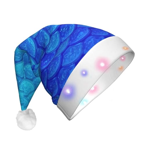 CHUNMINW Weihnachtsmützen mit LED-Licht, Motiv: Meerjungfrau und Fische, Plüsch, weiße Manschetten, Weihnachten, Neujahr, Party, Kopfbedeckung CHUNMINW Weihnachtsmützen mit LED-Licht, Motiv: Meerjungfrau und Fische, Plüsch, weiße Manschetten, Weihnachten, Neujahr, Party, Kopfbedeckung von CHUNMINW