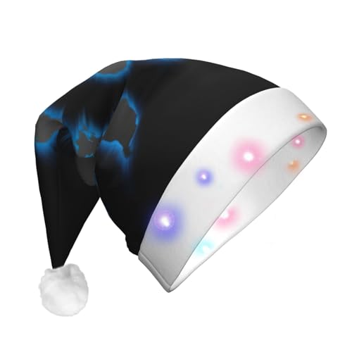 CHUNMINW Weihnachtsmützen mit Weltkarten-Druck, mit LED-Licht, Plüsch, weiße Manschetten, Weihnachten, Neujahr, Party, Kopfbedeckung CHUNMINW Weihnachtsmützen mit Weltkarten-Druck, mit LED-Licht, Plüsch, weiße Manschetten, Weihnachten, Neujahr, Party, Kopfbedeckung von CHUNMINW