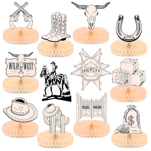 12 x Western-Party-Dekorationen, Western-Cowboy-Geburtstag, Wabenaufsätze, Rodeo, Cowgirl-Party, Tisch, Waben, erster Rodeo, Junggesellinnenabschied, Geburtstagsdekoration für Kinder, Wilder Westen 12 x Western-Party-Dekorationen, Western-Cowboy-Geburtstag, Wabenaufsätze, Rodeo, Cowgirl-Party, Tisch, Waben, erster Rodeo, Junggesellinnenabschied, Geburtstagsdekoration für Kinder, Wilder Westen von CHUNNIN