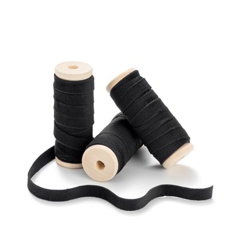 CHUQING 3 Rollen Samtband Schleifenband Geschenkband Dekoband Schmuckband,13,7m x 1cm,Schwarz CHUQING 3 Rollen Samtband Schleifenband Geschenkband Dekoband Schmuckband,13,7m x 1cm,Schwarz von CHUQING