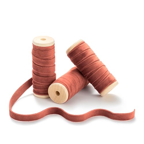 CHUQING 3 Rollen Samtband Terrakotta Schleifenband Geschenkband Dekoband Schmuckband,13,7m x 1cm,Terracotta CHUQING 3 Rollen Samtband Terrakotta Schleifenband Geschenkband Dekoband Schmuckband,13,7m x 1cm,Terracotta von CHUQING
