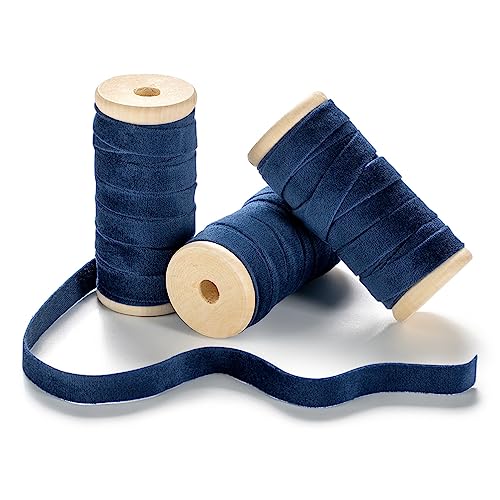 CHUQING Blau Band 10mm breit Geschenkband Samt Schleifenband Samtborte Marine Samtband für Geschenkverpackung, Weihnachten,Bastelarbeiten,Geburtstag CHUQING Blau Band 10mm breit Geschenkband Samt Schleifenband Samtborte Marine Samtband für Geschenkverpackung, Weihnachten,Bastelarbeiten,Geburtstag von CHUQING