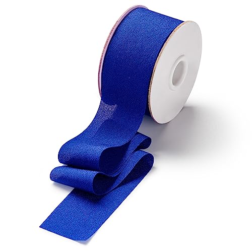 CHUQING Blau Geschenkband Schleifenband Königsblau Bänder Breit,Stoffband für Hochzeit(1 Rollen),38 mm x 22,8 m Schleifenband zum Dekorieren Basteln von CHUQING