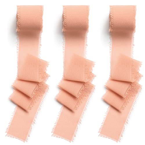 CHUQING Geschenkband, in Blush Rosé (38 mm x 6,3 m), Schleifenband Hochzeit Chiffon Band Seidenband breit für Taufen Einpacken besonderer Geschenke Dekorieren Basteln von CHUQING