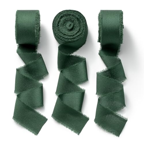 CHUQING Geschenkband Breit Grün Schleifenband Hochzeit Satinband Dunkelgrün Seidenband Dekoband Waldgrünes Band 25 mm X 6,4 m,3 Rollen CHUQING Geschenkband Breit Grün Schleifenband Hochzeit Satinband Dunkelgrün Seidenband Dekoband Waldgrünes Band 25 mm X 6,4 m,3 Rollen von CHUQING